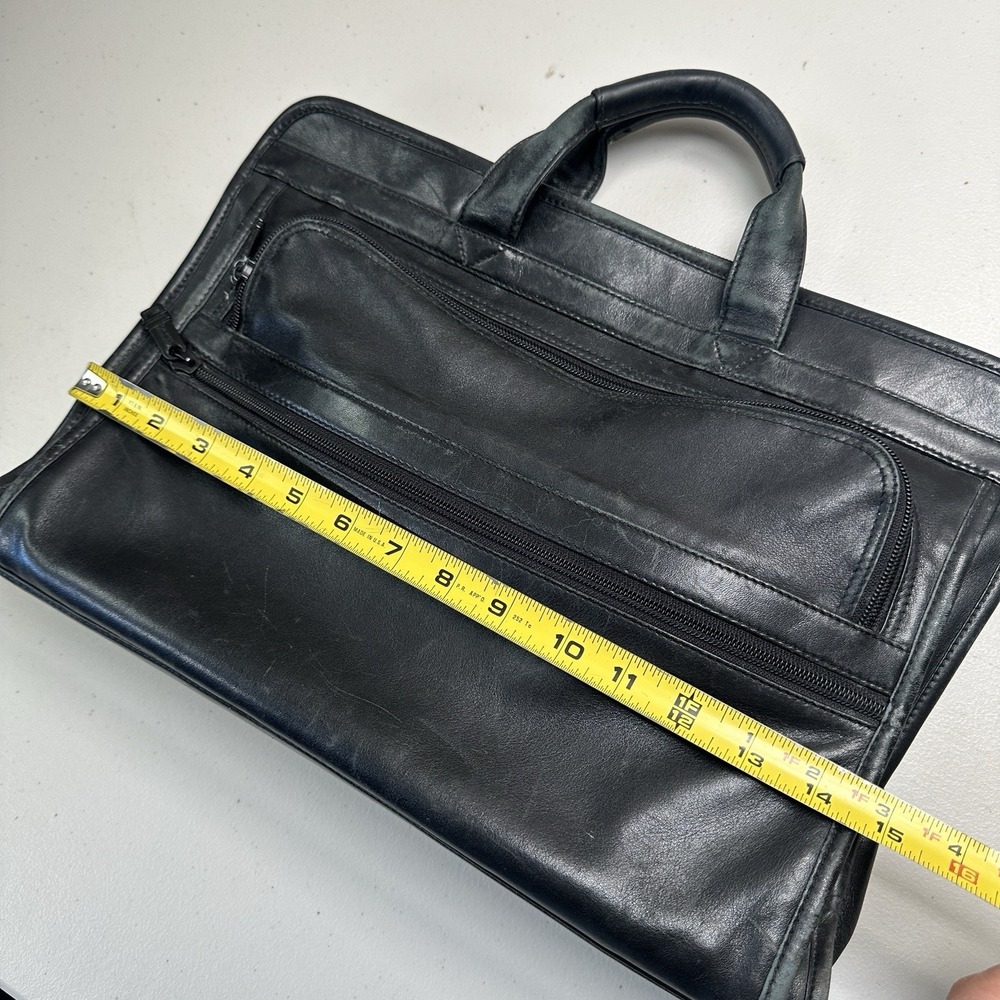 Vintage TUMI 9602D3 Napa Leather Laptop Briefcase Organizer Black Office Work - Picture 15 of 16